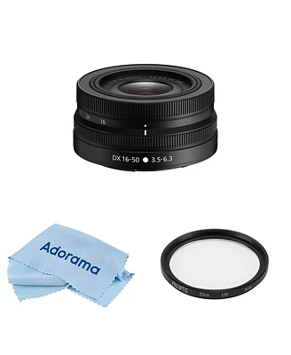 Nikon Nikkor Z Dx 16-50mm f/3.5-6.3 Vr Lens, Bundle with ProOptic Pro Digital 46mm Multi Coated Uv Filter, Cleaning Cloth