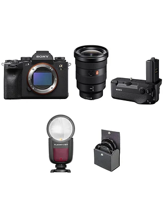 Sony Sony Alpha 1 Full Frame Mirrorless Digital Camera Bundle with Fe 16-35mm f/2.8 Gm Lens, Vg-C4EM Vertical Grip, Speedlight, 82mm Filter Kit