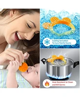 Sperric Baby Teether Toys for Babies 0-6 Months, Newborn Infant Baby Teethers Freezer Safe Silicone Baby Teether Toys