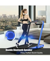 4.75HP 2 In 1 Folding Treadmill with Remote App Control-Navy