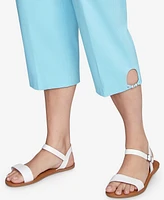 Hearts Of Palm Plus Solid Pull On Capri Pants