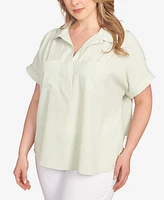 Hearts Of Palm Plus Stripe Pull Over Top