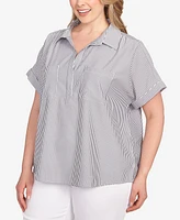Hearts Of Palm Plus Stripe Pull Over Top