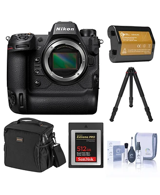 Nikon Z9 Mirrorless Camera, Bundle with 512GB Memory Card, Li-Ion Battery, Tripod and Cleaning Kit