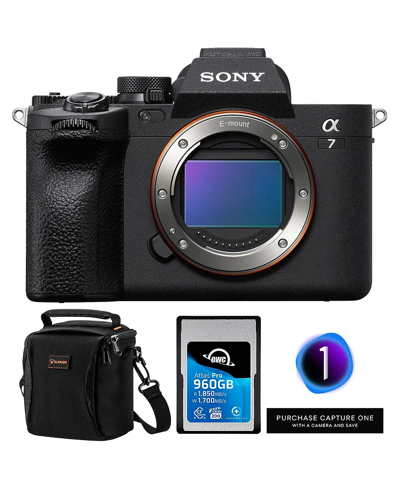 Sony Alpha a7 Iv Mirrorless Camera, Bundle with 960GB Memory Card, Capture One Pro Software and Shoulder Bag