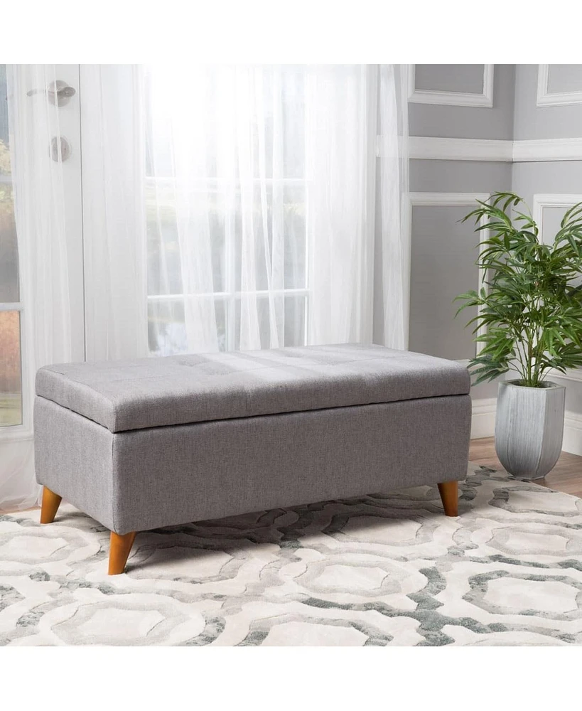 Upholstered Storage Ottoman Bench with Lift-Top, Padded Seat, and Hidden Compartment for Living Room or Office-The Pop Home