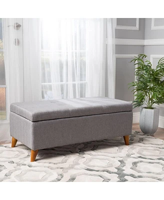 Upholstered Storage Ottoman Bench with Lift-Top, Padded Seat, and Hidden Compartment for Living Room or Office-The Pop Home