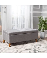 Upholstered Storage Ottoman Bench with Lift-Top, Padded Seat, and Hidden Compartment for Living Room or Office-The Pop Home