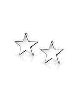 Bling Jewelry Set of 2 Patriotic Celestial Rock Star Stud Earrings Black Plated Steel 10MM