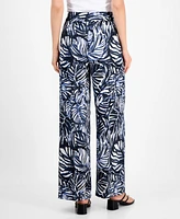 Tahari Asl Women's Printed High-Rise Wide-Leg Pants