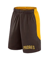 Fanatics Men's Brown/Gold San Diego Padres Launch Polyester Shorts