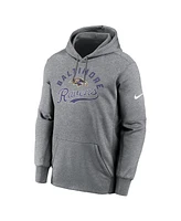 Nike Men's Heather Gray Baltimore Ravens Performance Fleece Pullover Hoodie