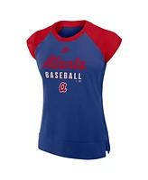 Nike Women's Royal/Red Atlanta Braves Cooperstown Collection Raglan Performance T-Shirt
