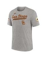 Nike Men's Heather Gray San Diego Padres Cooperstown Collection Eras Tri-Blend T-Shirt
