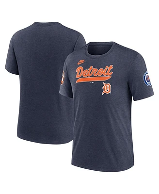 Nike Men's Heather Navy Detroit Tigers Cooperstown Collection Eras Tri-Blend T-Shirt