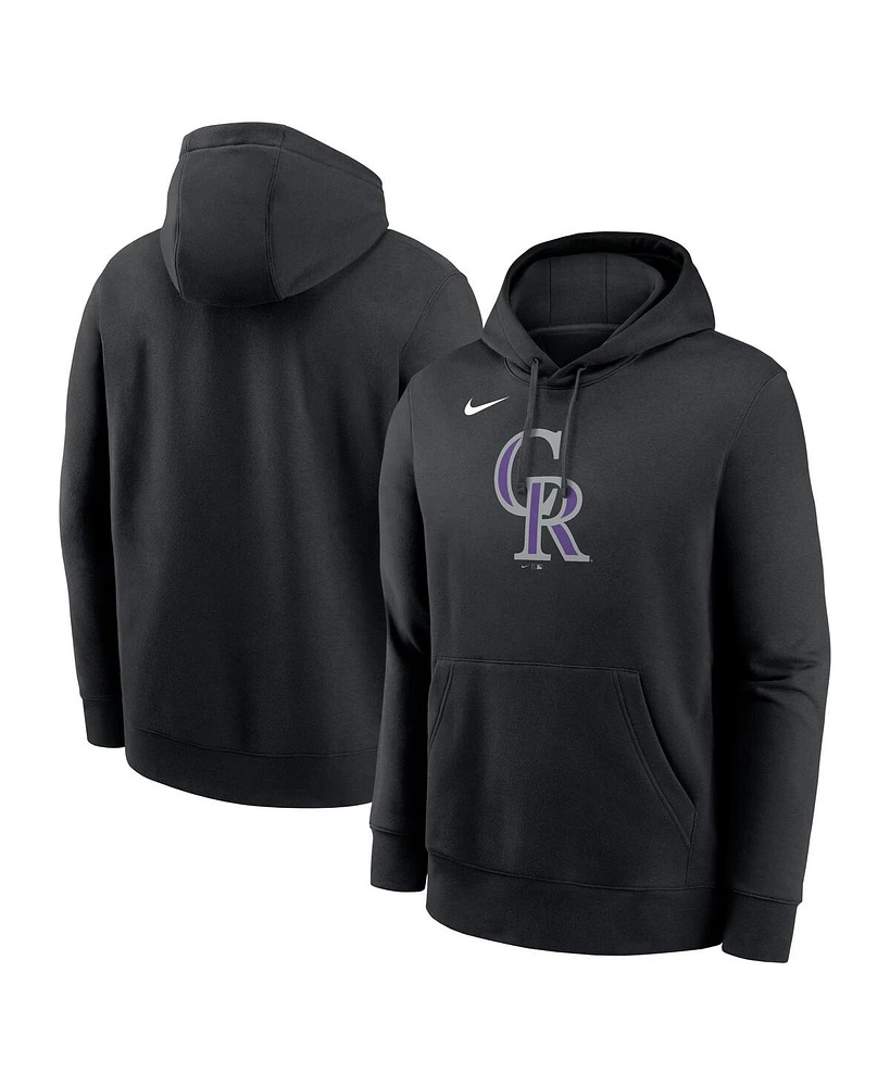 Nike Men's Black Colorado Rockies Logo Club Fleece Pullover Hoodie