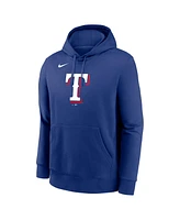 Nike Men's Royal Texas Rangers Logo Club Fleece Pullover Hoodie