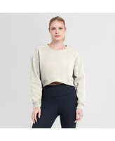 Fanatics Women's Cream San Francisco Giants Relax Studio Cropped Pullover Sweatshirt