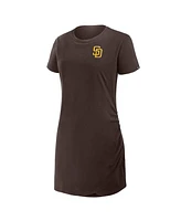 Fanatics Women's Brown San Diego Padres Relaxed fit Drape T-Shirt Dress