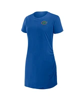 Fanatics Women's Royal Florida Gators Relaxed fit Ruched Criss Cross Drape T-Shirt Dress