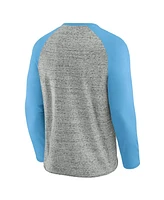 Fanatics Men's Heather Gray St. Louis Cardinals Raw Edge Raglan Long Sleeve Baseball T-Shirt