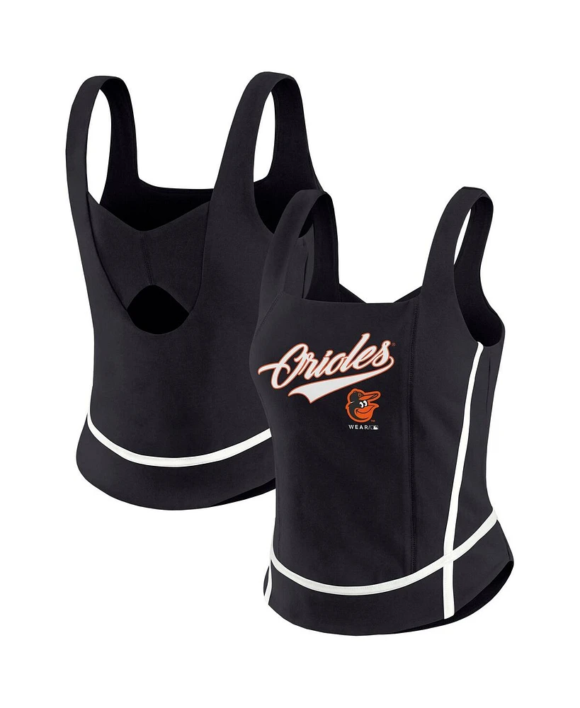 Wear By Erin Andrews Women's Black Baltimore Orioles Square Neck Tank Top