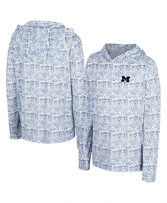 Colosseum Big Boys and Girls Navy Michigan Wolverines All-Over Print Hoodie