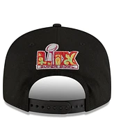 New Era Men's Black Kansas City Chiefs Super Bowl Lix Tarmac Split Panel 9FIFTY Snapback Hat