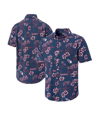 Reyn Spooner Men's Navy Cleveland Guardians Kekai Button-Down Shirt