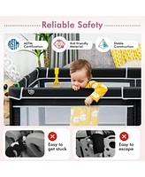 Costway Baby Playpen Extra-Large Safety Fence w/ Ocean Balls & Rings