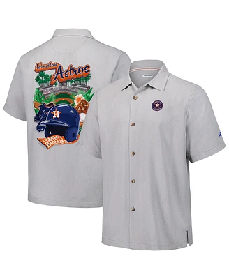 Tommy Bahama Men's Gray Houston Astros Hit and Run Silk Camp Button-Up Shirt