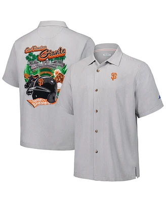Tommy Bahama Men's Gray San Francisco Giants Hit and Run Silk Camp Button-Up Shirt