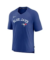 Nike Men's Royal Toronto Blue Jays Authentic Collection Pregame Raglan Performance V-Neck T-Shirt