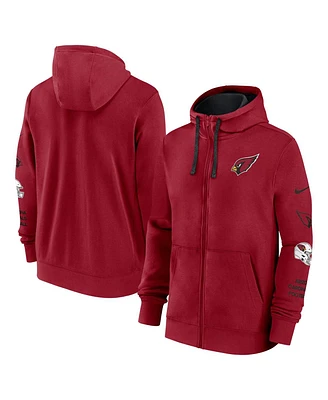 Nike Men's Cardinal Arizona Cardinals Club Full-Zip Hoodie Jacket