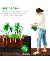 Best Choice Products 8x2x2ft Outdoor Metal Raised Garden Bed, Planter Box for Vegetables