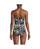 Lands' End Women's Slender Suit U-Wire Bandeau One Piece Swimsuit