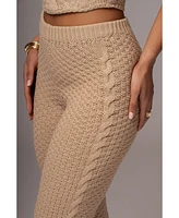 Jluxlabel Women's Beige Madison Knit Pants