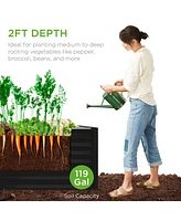 Best Choice Products 4x2x2ft Outdoor Metal Raised Garden Bed, Planter Box for Vegetables, Flowers