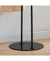 Kings Brand Furniture Cheska Suit Valet Stand with Circular Frame Perfect for Bedrooms & Entryways (Lemon Pepper)