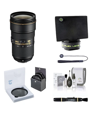 Nikon 24-70mm f/2.8E Ed-if Af-s Vr Nikkor Lens, Bundle with ProOptic 82mm Variable Nd Filter, 82mm Filter Kit, Flex Lens Shade, Lens Cleaner, Cleaning