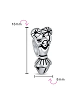 Bling Jewelry Set of 2 Usa Rugby Sports & School Spirit Cheerleader Charm Bead Sterling Silver
