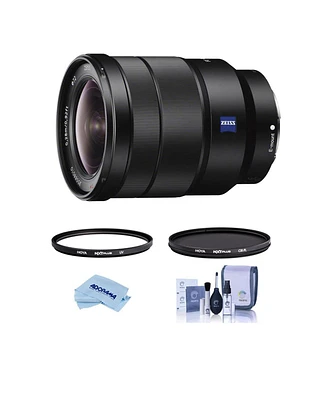 Sony Vario-Tessar T Fe 16-35mm f/4 Za Oss Lens for Sony E, Bundle with Hoya Nxt Plus 72mm Uv+Cpl Filter Kit, Cleaning Kit, Cleaning Cloth