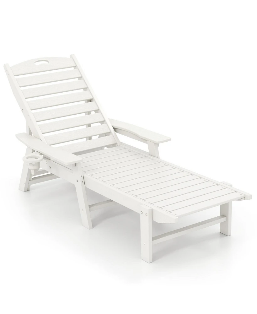 Patio Chaise Lounge Chair with 4 Position Backrest