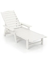 Patio Chaise Lounge Chair with 4 Position Backrest