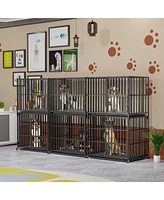 Bingopaw Stackable Large Dog Cage with Casters and Tray