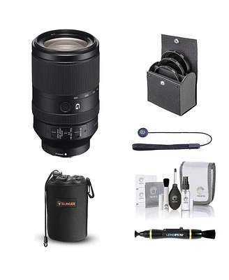 Sony Fe 70-300mm f/4.5-5.6 G Oss Lens for Sony E, Bundle with 72mm Filter Kit, Lens Case, Lens Cleaner, Cleaning Kit, Lens Cap Tether