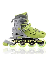 C7skates Adjustable Youth Inline Skates with Light Up Wheels (Flash