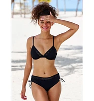 Lascana Women's Side Tie Lace Trim Bikini Swimsuit Bottom