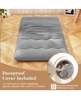 Twin Futon Mattress Japanese Floor Sleeping Pad Washable Cover Carry Bag