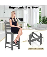 Counter Height Hdpe Bar Stool with Backrest and Footrest
